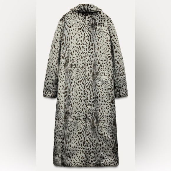 ZARA FAUX FUR ANIMAL PRINT COAT - Picture 5 of 11
